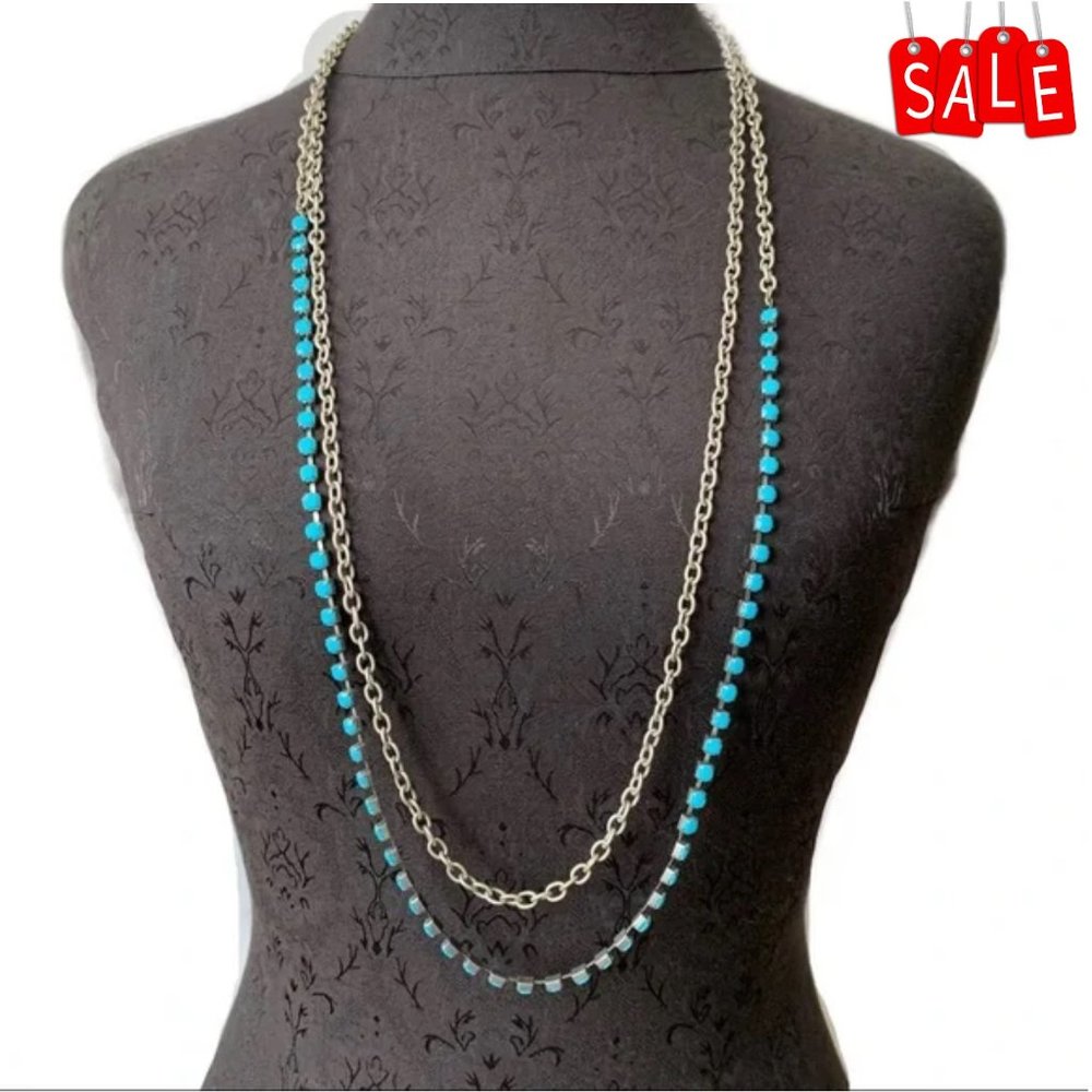 American Eagle double strand necklace with turquoise beads